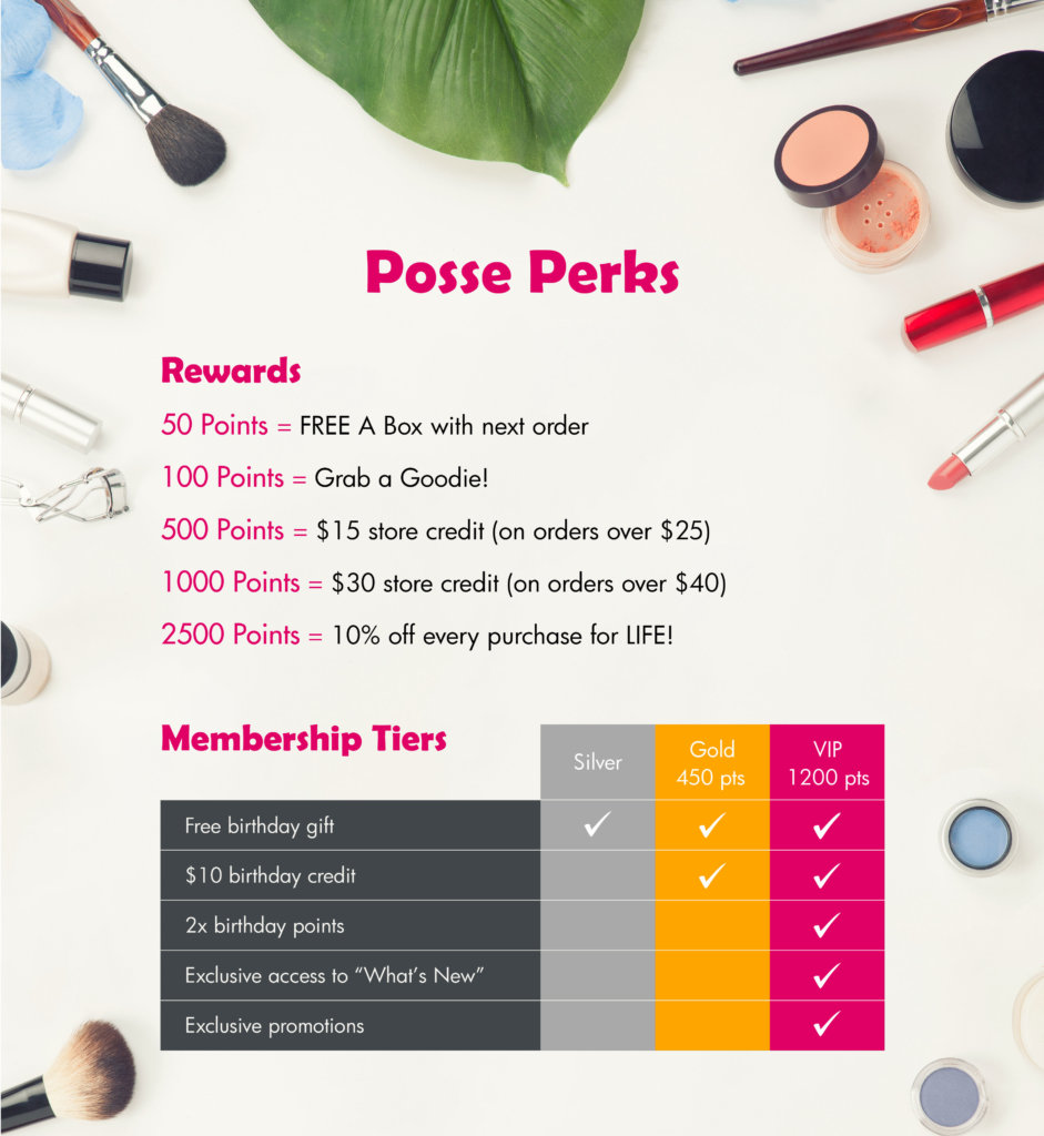 Makeup rewards program landing page