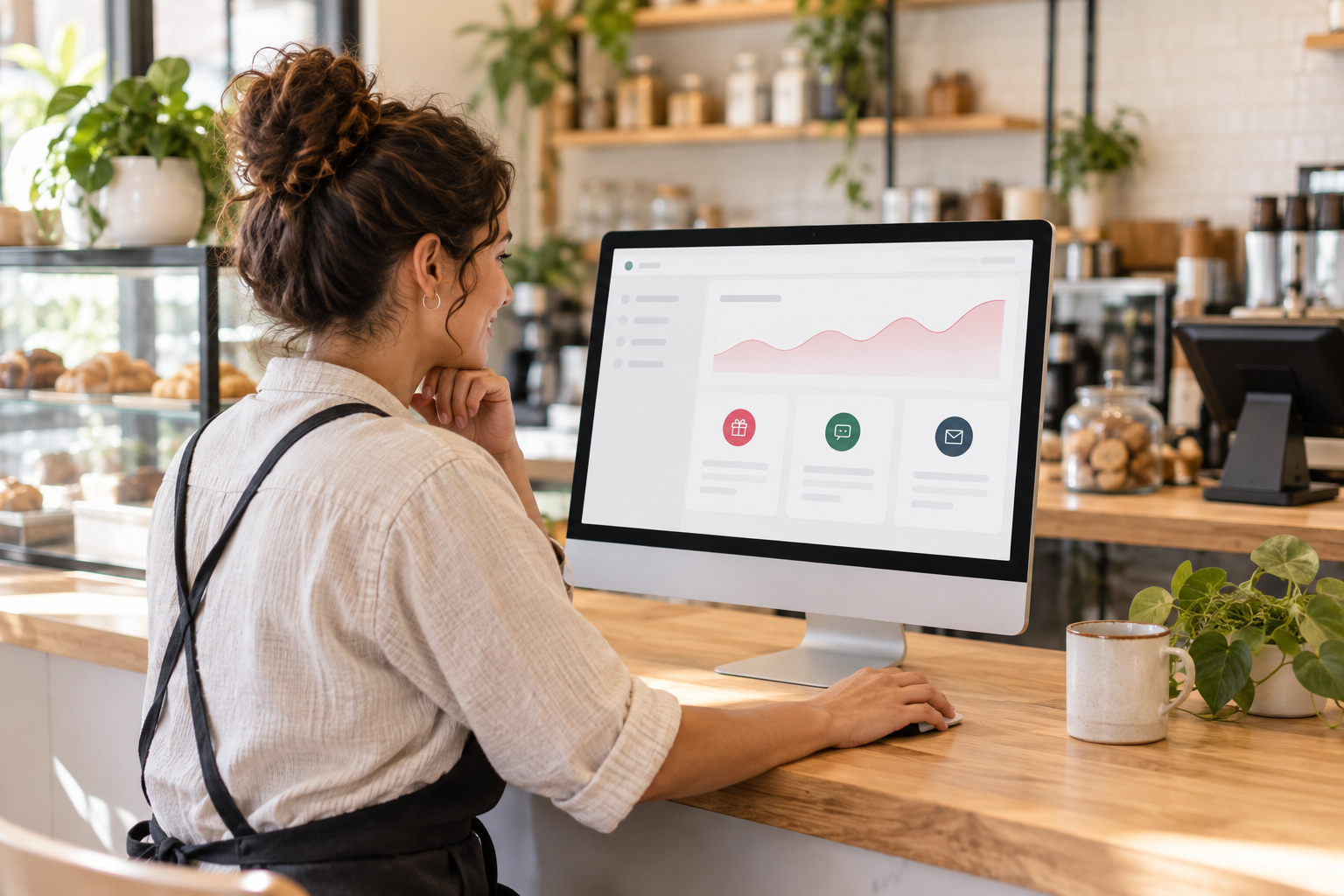 An owner managing gift, text and email campaigns in one dashboard