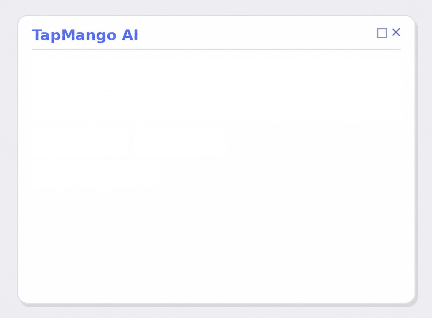 An animated demo of TapMango AI drafting a campaign from a blank screen