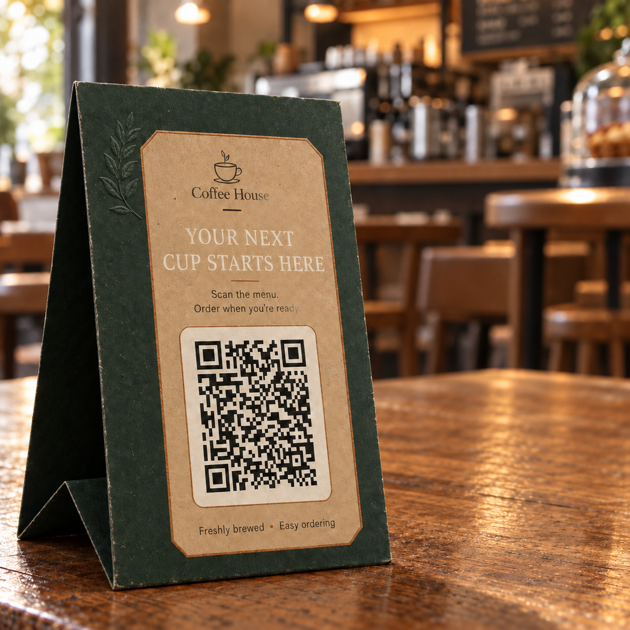 Scan-to-order signage on the table
