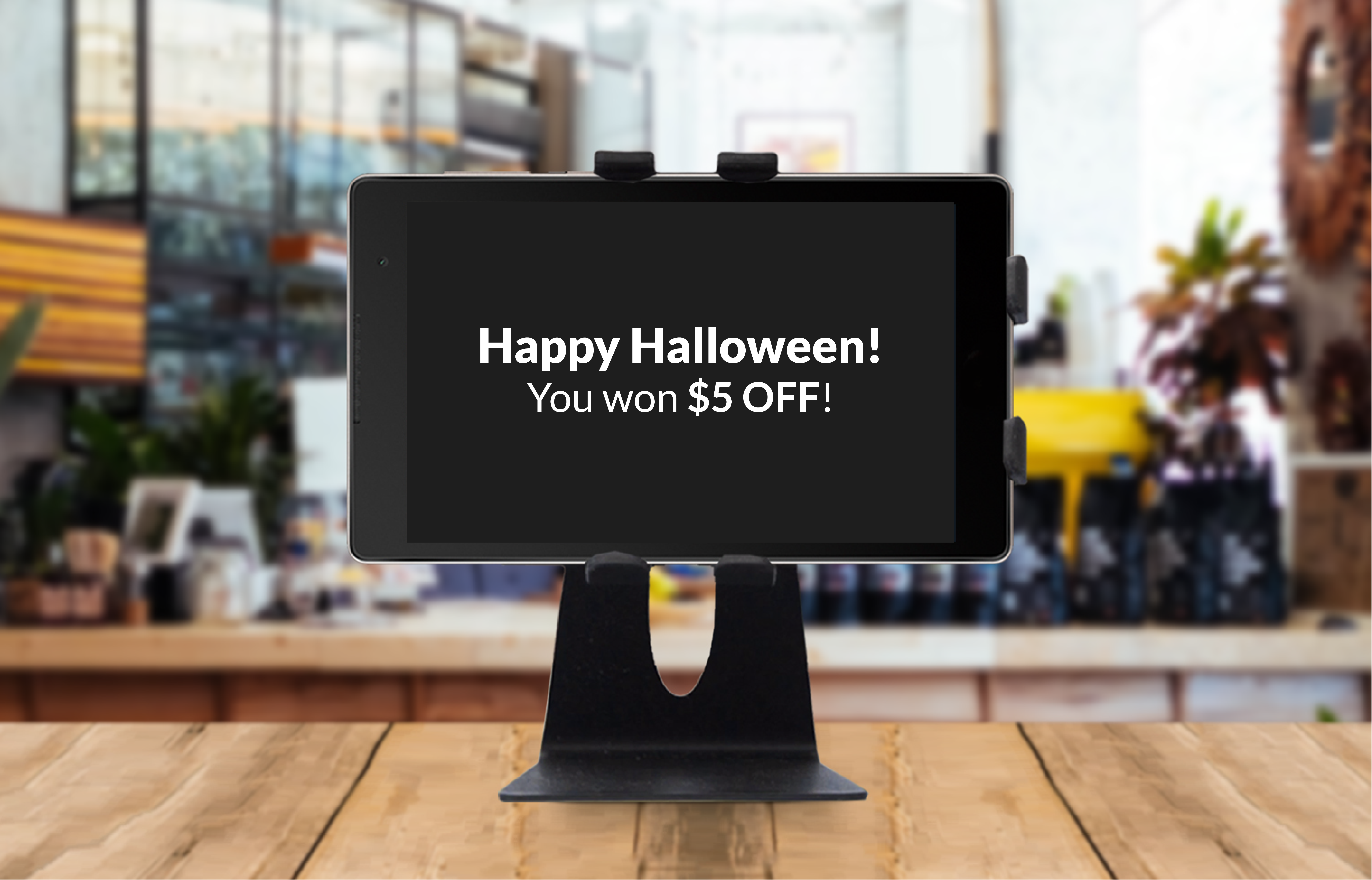 A Halloween Instant Win prize on the in-store tablet