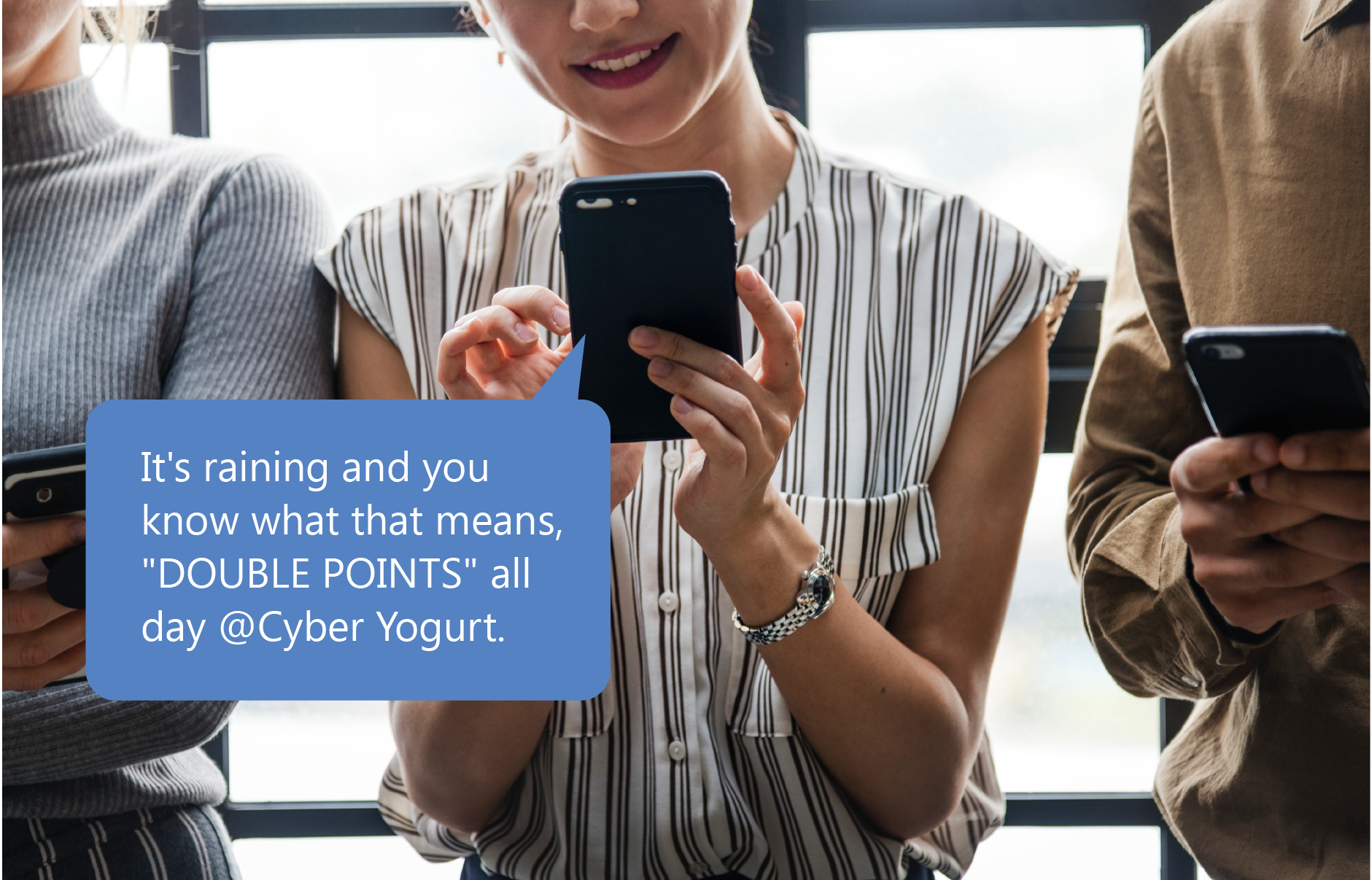 A double points message sent on a rainy day