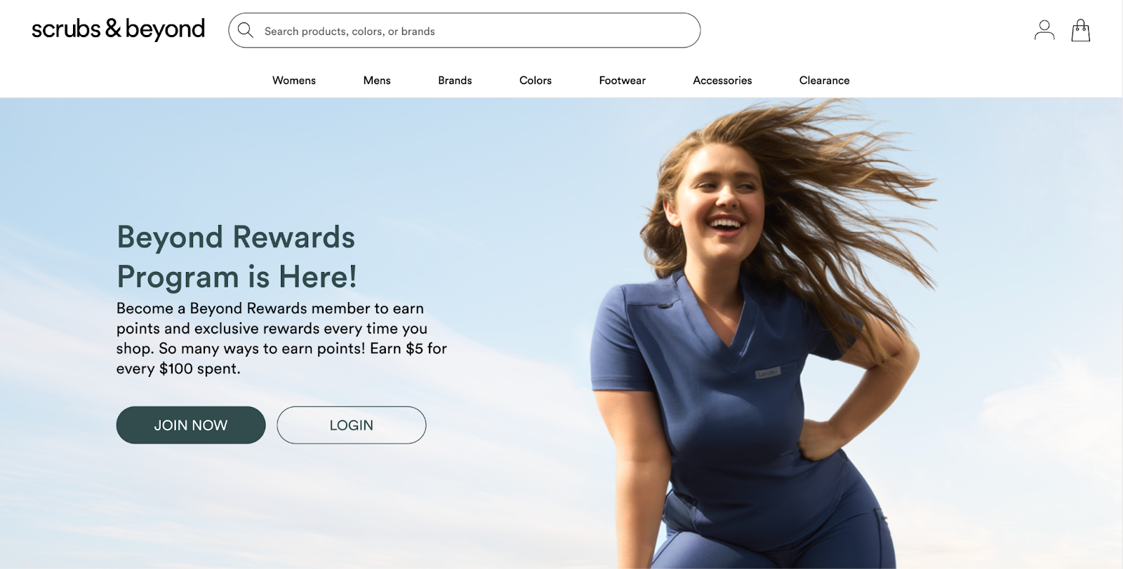 Scrubs and Beyond Beyond Rewards program signup banner