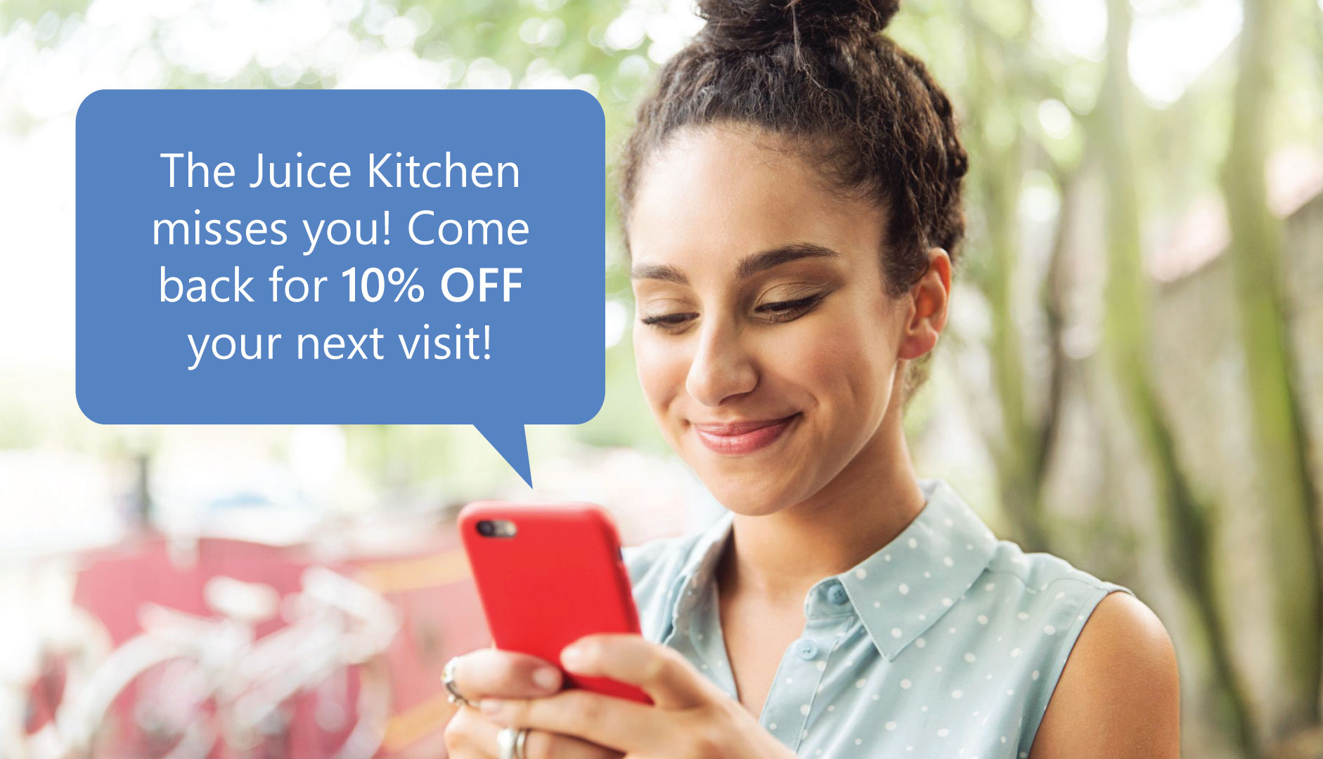 A win-back text arriving on a customer’s phone