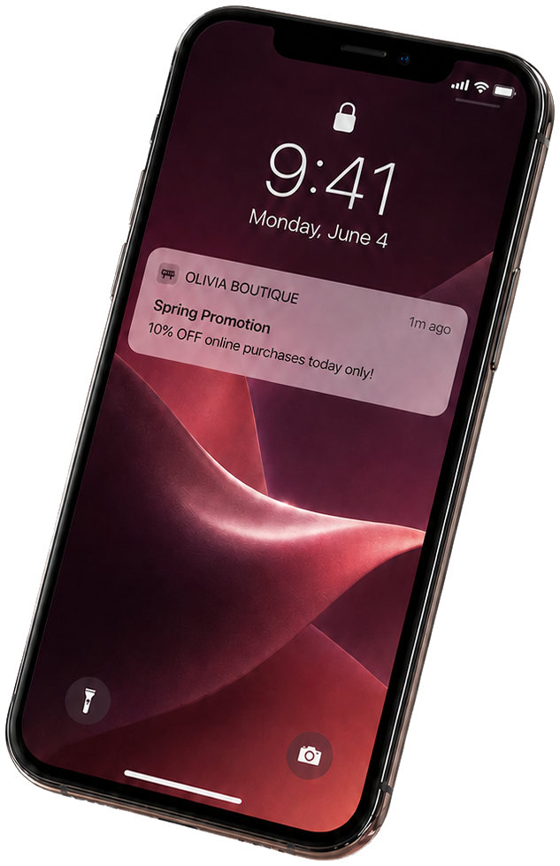 A push notification on the lock screen