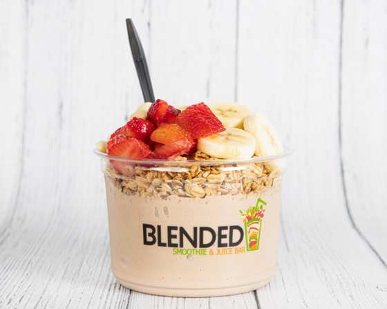 A BLENDED acai bowl